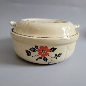 Vintage HALL 1.5 Quart Radiance Casserole with Lid Orange Poppy
